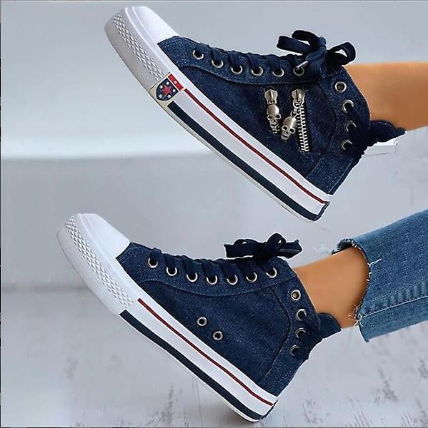 KRAFTER New Stylish Girls/Women/Ladies High Heel Fashionable Comfortable  Women Casual Denim Boots For Women/Girls Out Door Ankle Length Boot Jeans  Shoe For Women/Girls and Boot for Women/Girl's Boots For Women Boots For